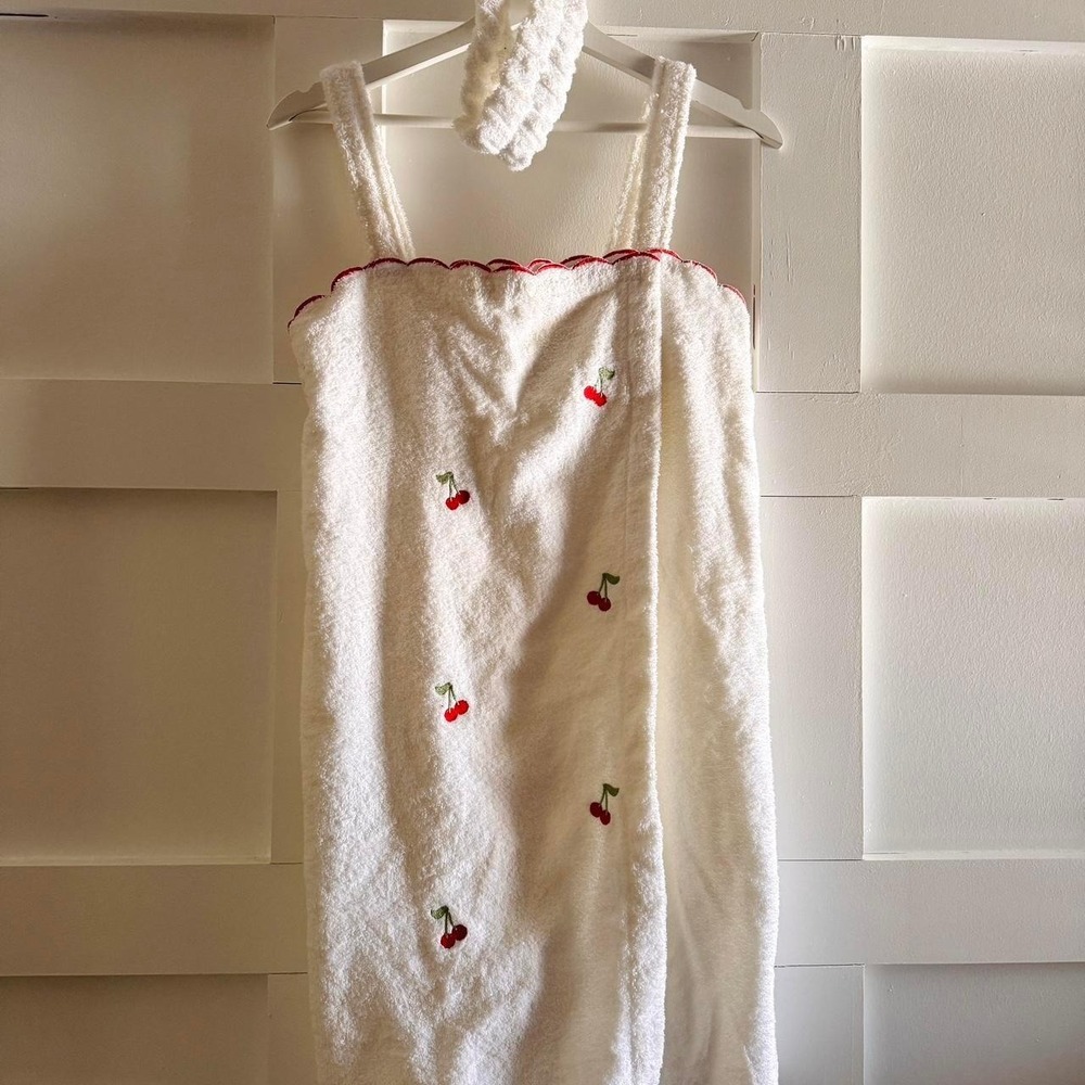 Vintage Y2K Charter Club White 100% Cotton Spa Wrap Towel & Matching Headband